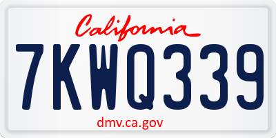 CA license plate 7KWQ339