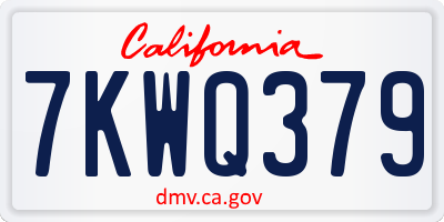CA license plate 7KWQ379