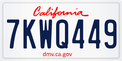 CA license plate 7KWQ449