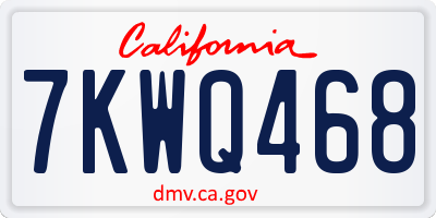 CA license plate 7KWQ468
