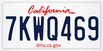 CA license plate 7KWQ469