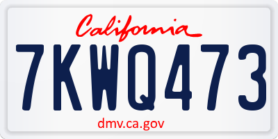 CA license plate 7KWQ473