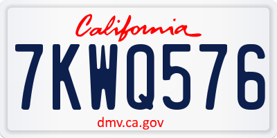 CA license plate 7KWQ576