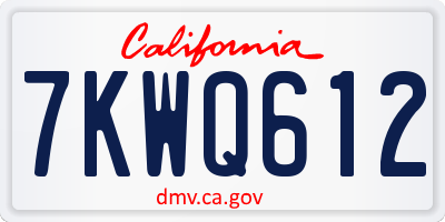 CA license plate 7KWQ612