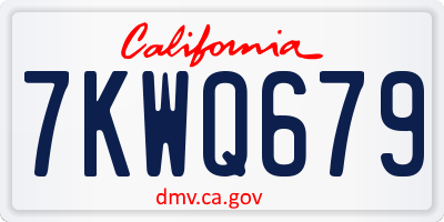 CA license plate 7KWQ679