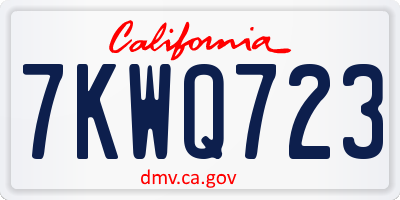 CA license plate 7KWQ723