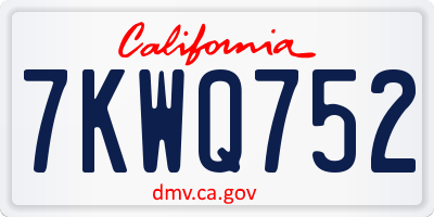 CA license plate 7KWQ752