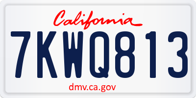 CA license plate 7KWQ813