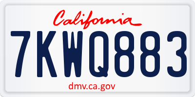 CA license plate 7KWQ883