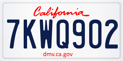 CA license plate 7KWQ902