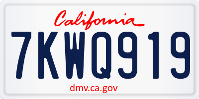 CA license plate 7KWQ919