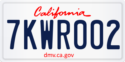 CA license plate 7KWR002