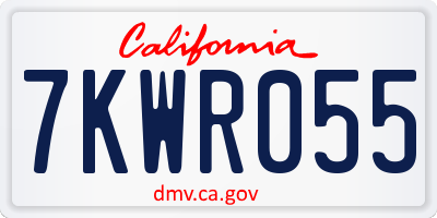 CA license plate 7KWR055