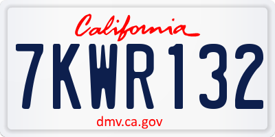 CA license plate 7KWR132