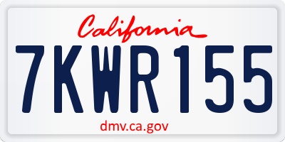 CA license plate 7KWR155