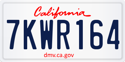 CA license plate 7KWR164