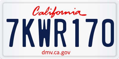CA license plate 7KWR170