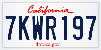 CA license plate 7KWR197