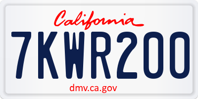 CA license plate 7KWR200