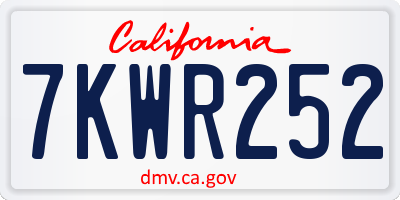 CA license plate 7KWR252
