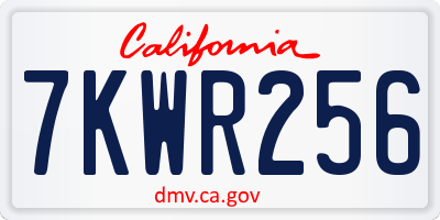 CA license plate 7KWR256