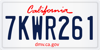 CA license plate 7KWR261