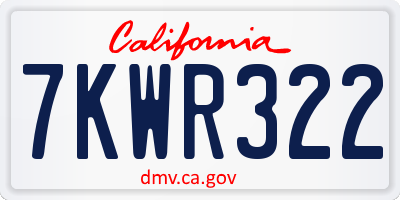 CA license plate 7KWR322