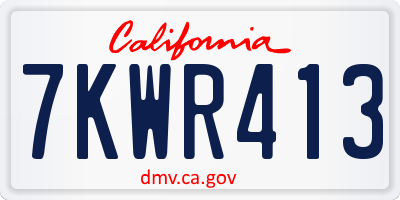 CA license plate 7KWR413
