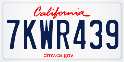CA license plate 7KWR439