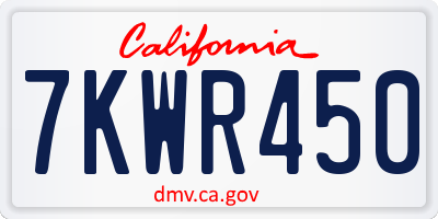 CA license plate 7KWR450