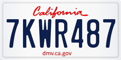 CA license plate 7KWR487