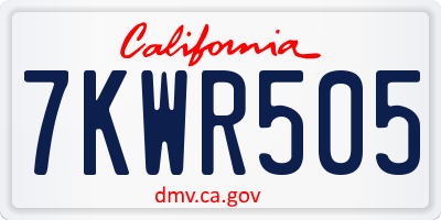 CA license plate 7KWR505