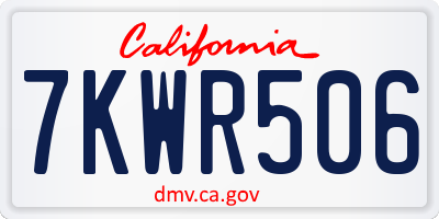 CA license plate 7KWR506