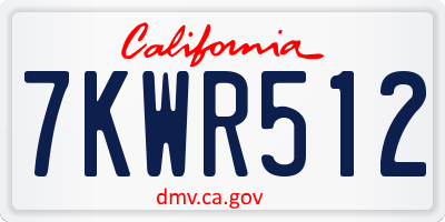 CA license plate 7KWR512