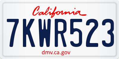 CA license plate 7KWR523