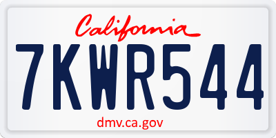 CA license plate 7KWR544