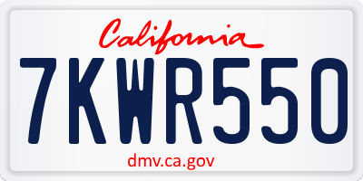 CA license plate 7KWR550
