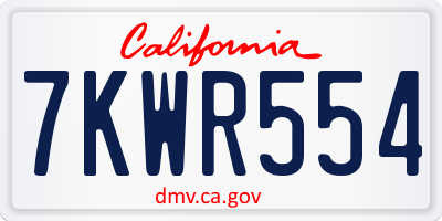 CA license plate 7KWR554