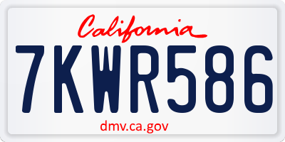 CA license plate 7KWR586