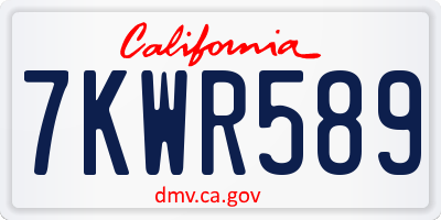 CA license plate 7KWR589