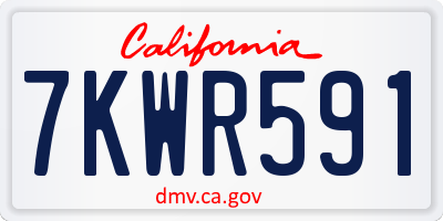 CA license plate 7KWR591
