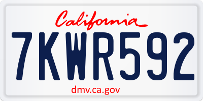 CA license plate 7KWR592