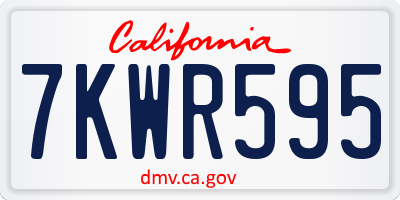 CA license plate 7KWR595