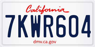 CA license plate 7KWR604