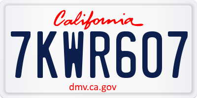 CA license plate 7KWR607