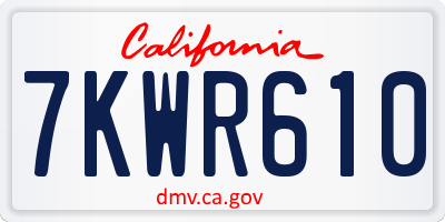 CA license plate 7KWR610