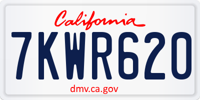 CA license plate 7KWR620