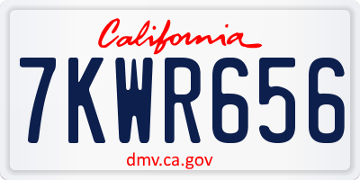 CA license plate 7KWR656