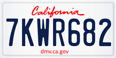 CA license plate 7KWR682