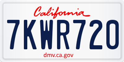 CA license plate 7KWR720